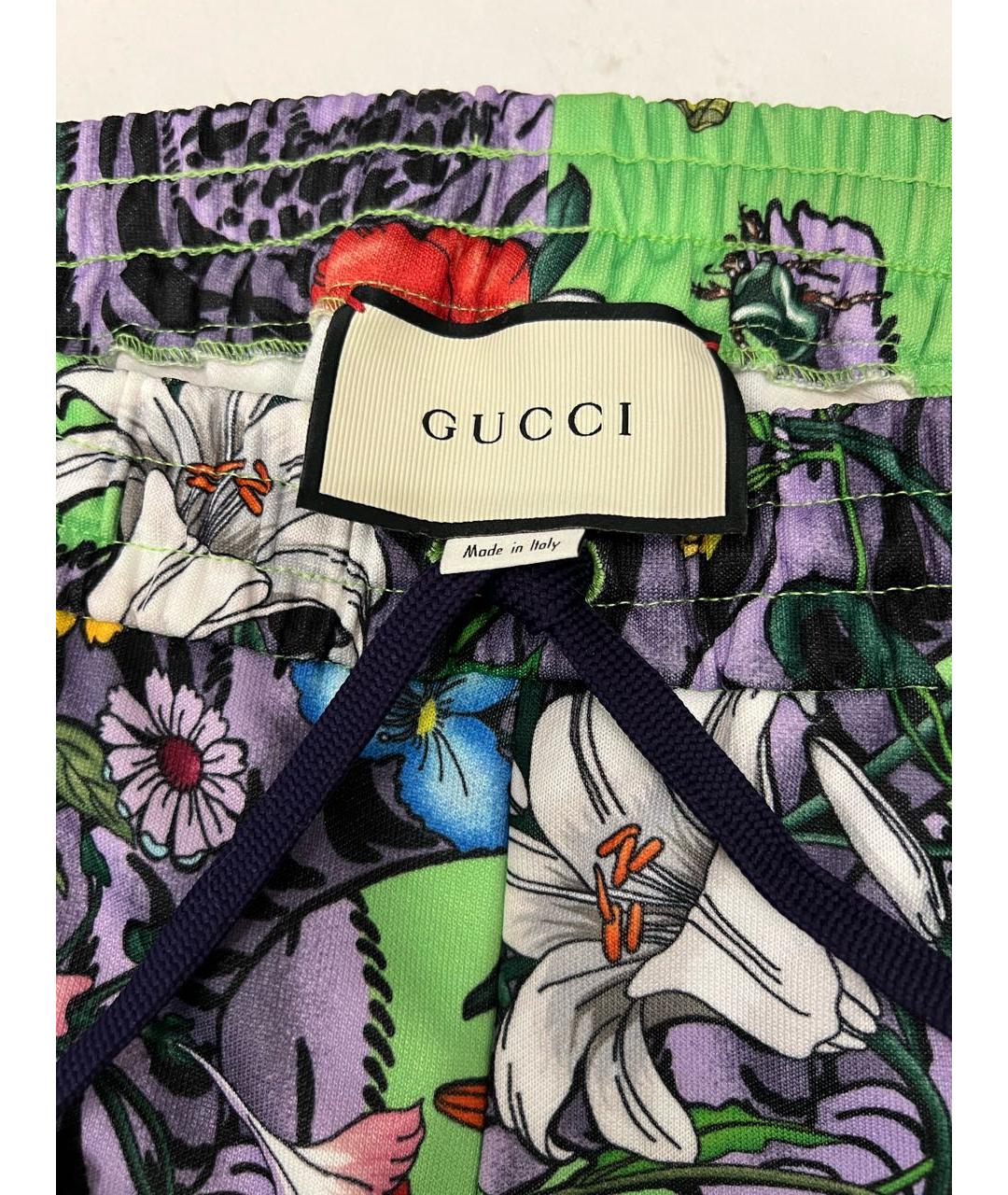 GUCCI Мульти полиэстеровые спортивные брюки и шорты, фото 3