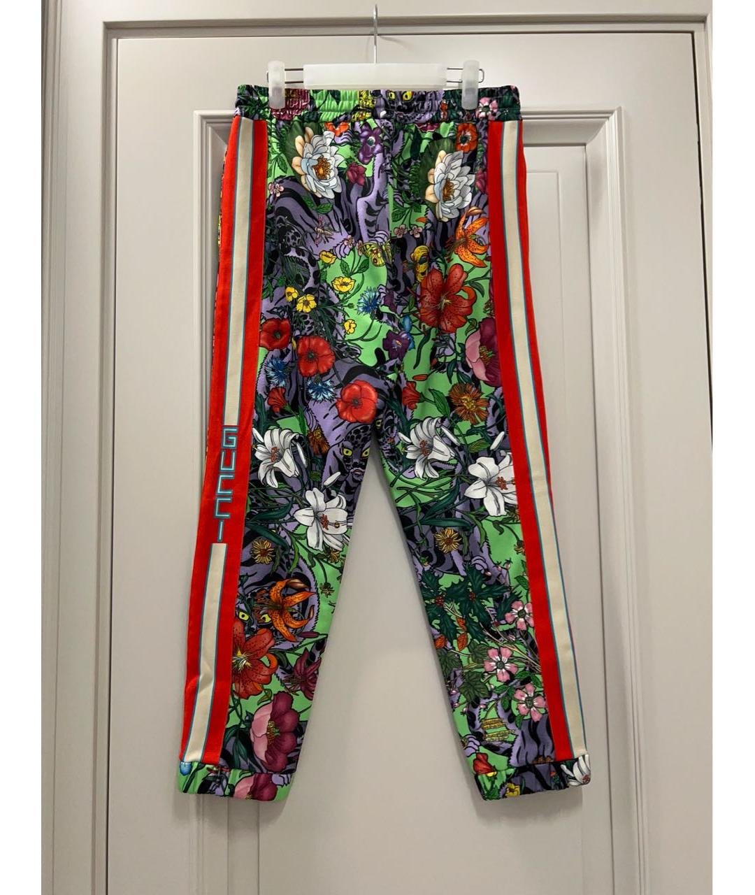 GUCCI Мульти полиэстеровые спортивные брюки и шорты, фото 2