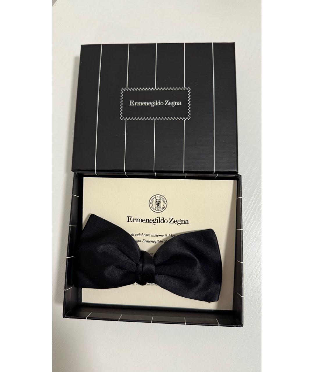 ERMENEGILDO ZEGNA XXX Черная шелковая бабочка, фото 4