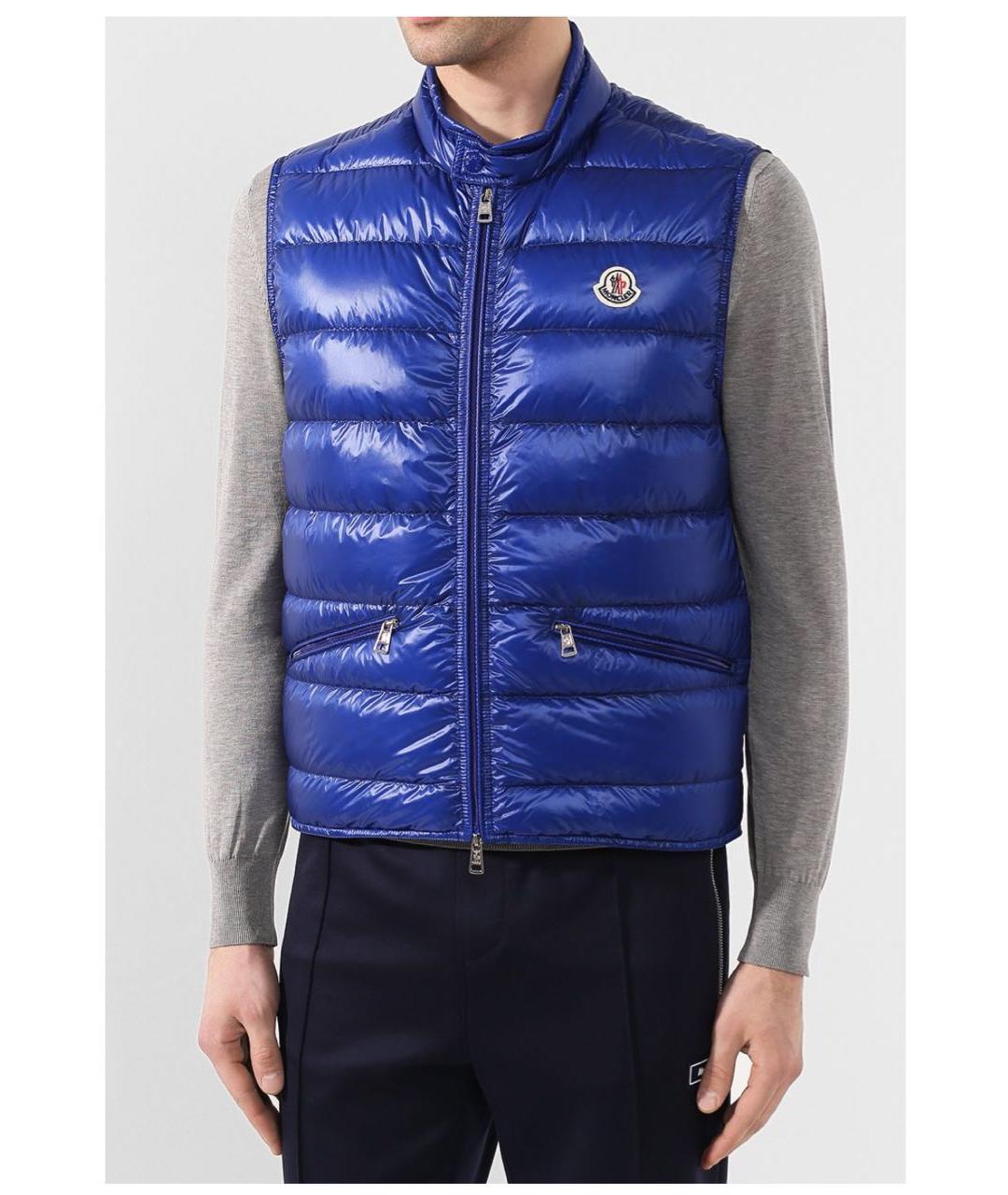MONCLER Синий полиамидовый жилет, фото 2