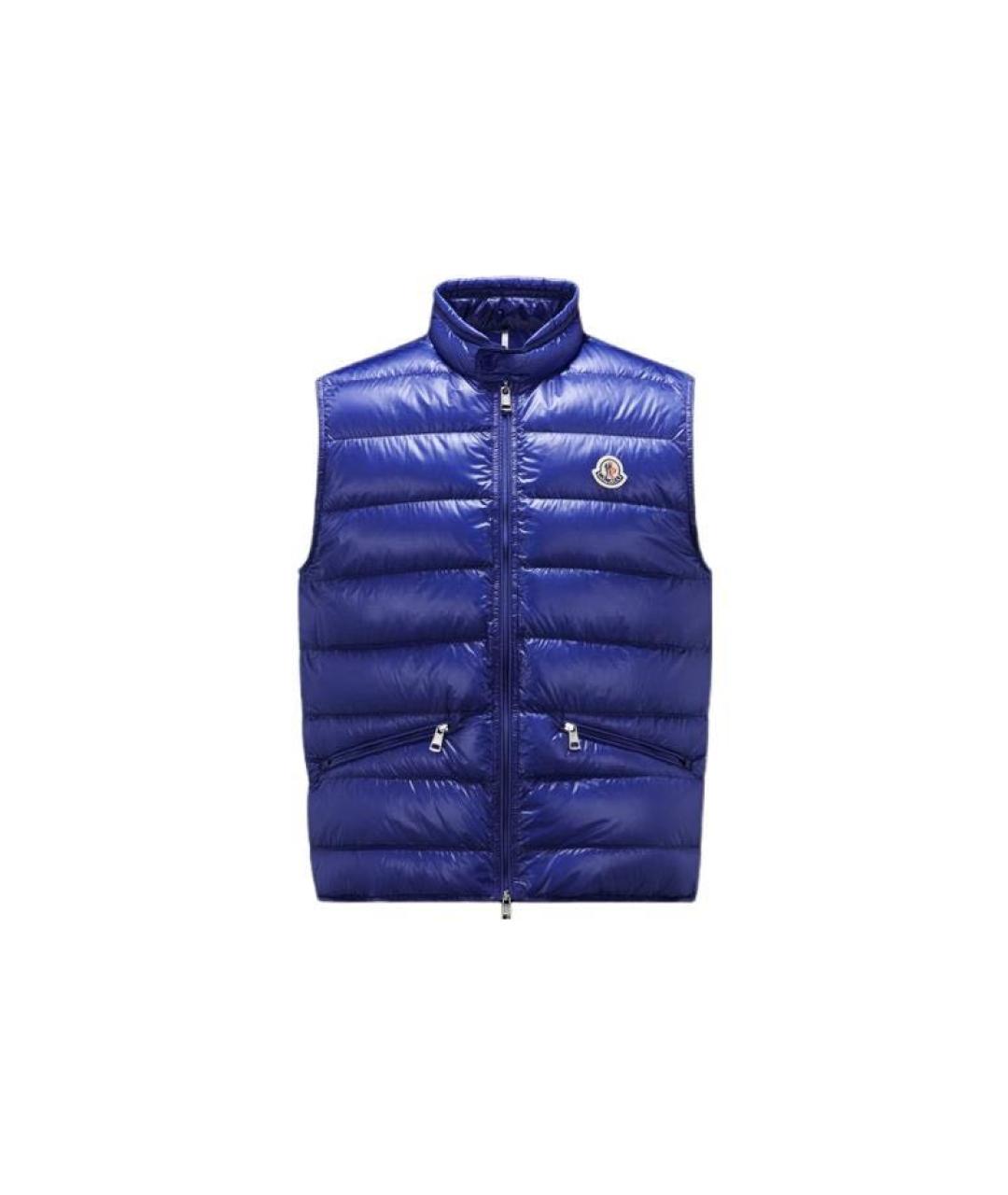 MONCLER Синий полиамидовый жилет, фото 1