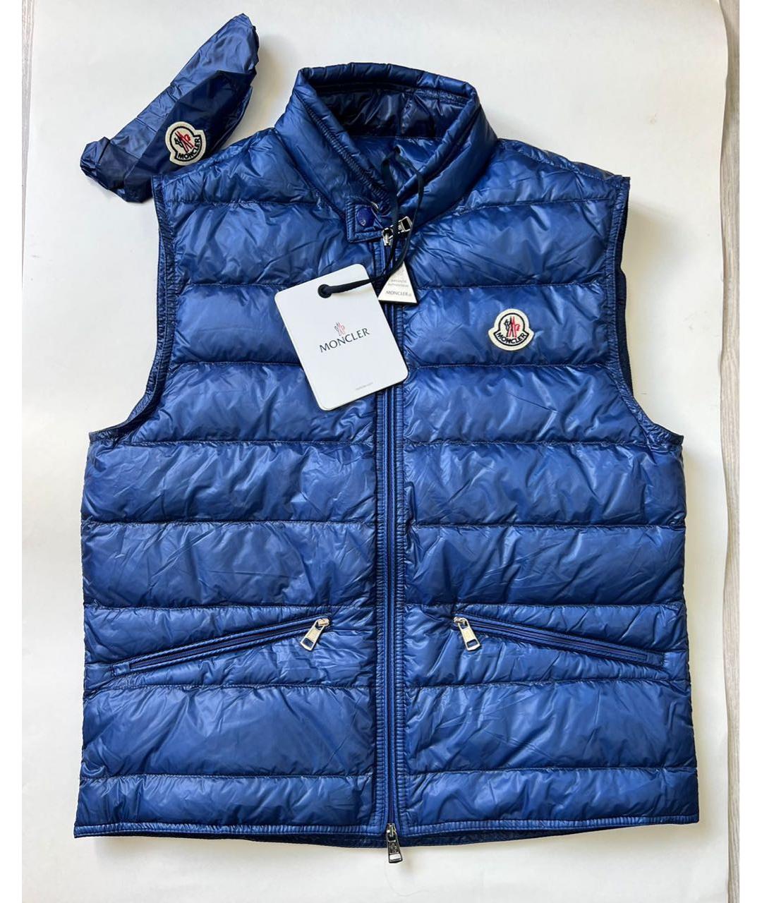 MONCLER Синий полиамидовый жилет, фото 3