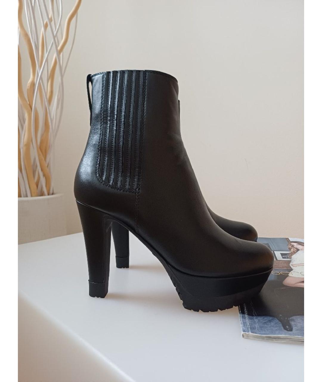 SERGIO ROSSI Черные кожаные ботильоны, фото 2