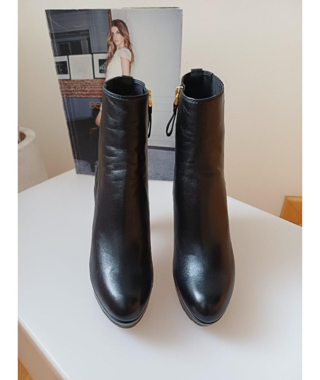 SERGIO ROSSI Черные кожаные ботильоны, фото 6