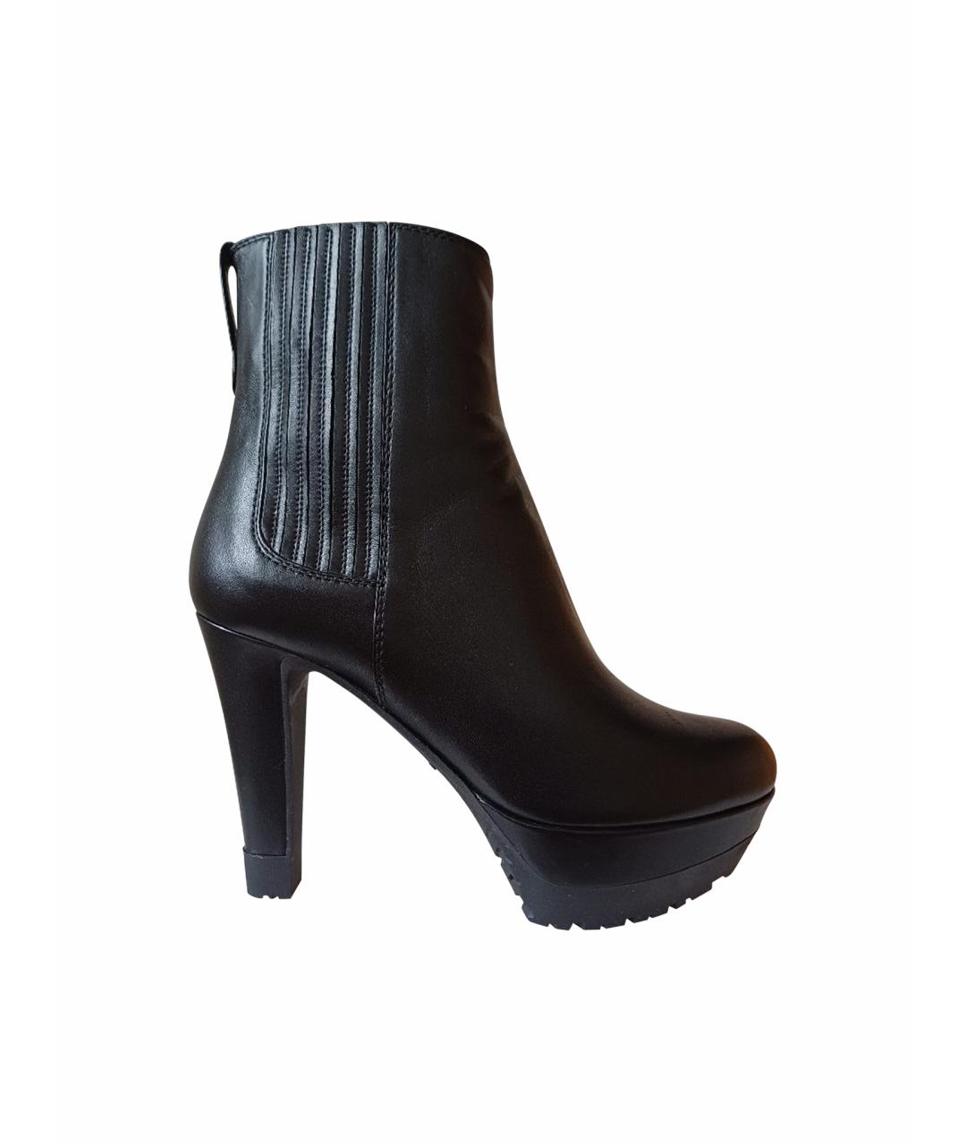 SERGIO ROSSI Черные кожаные ботильоны, фото 9