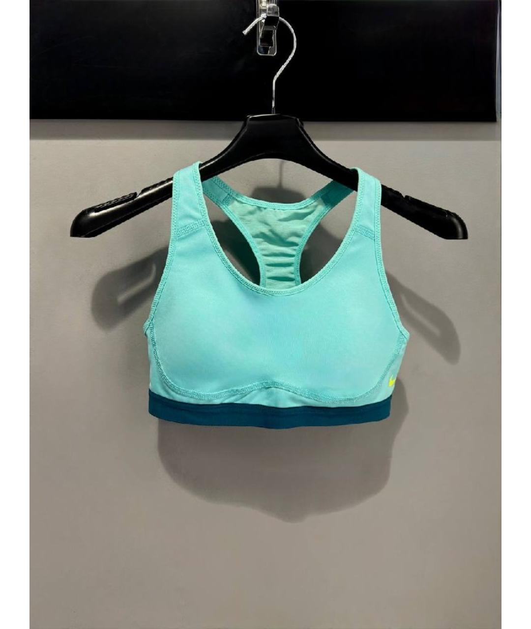 NIKE Бирюзовая полиэстеровая майка, фото 6