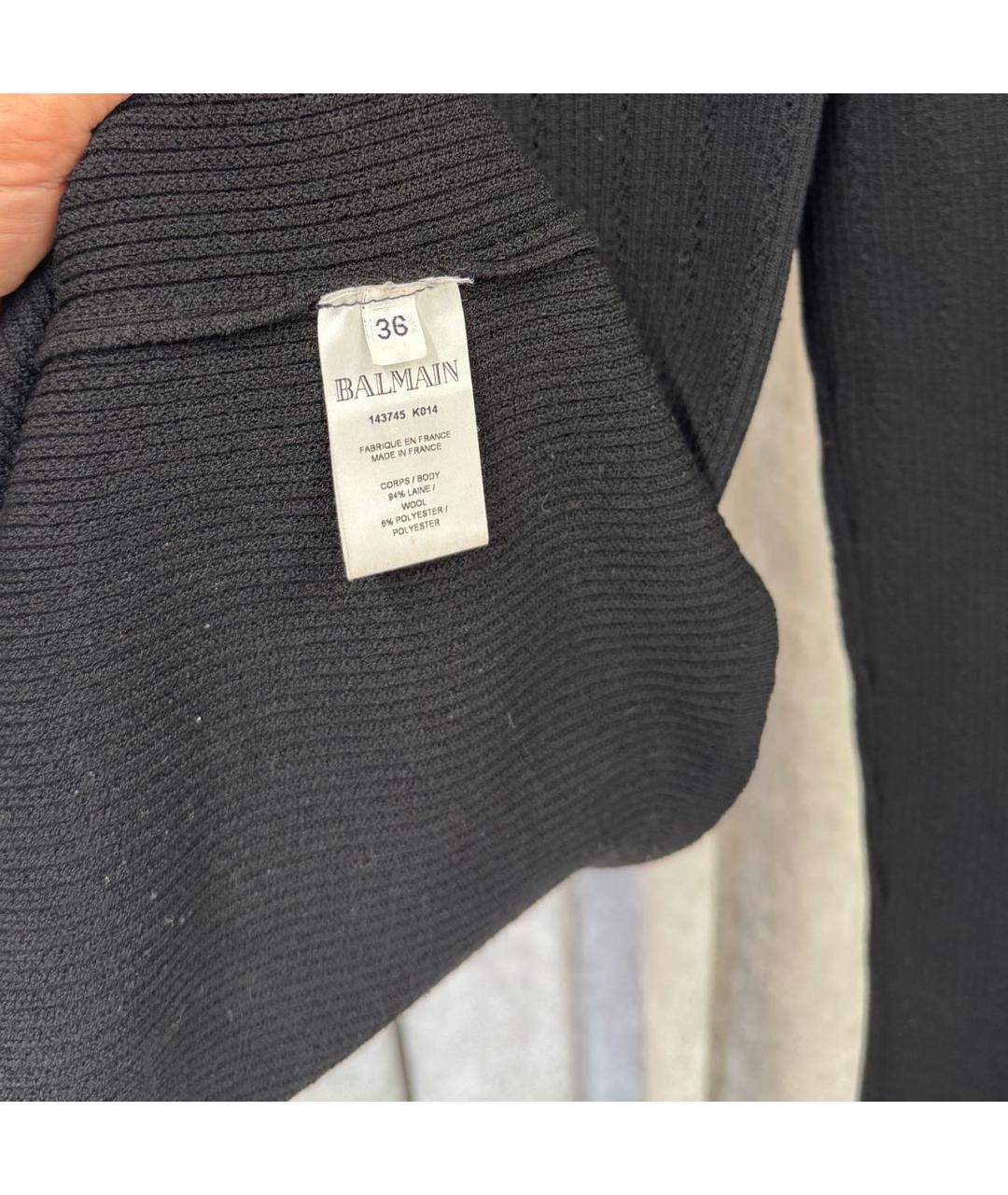 BALMAIN Черное шерстяное повседневное платье, фото 4