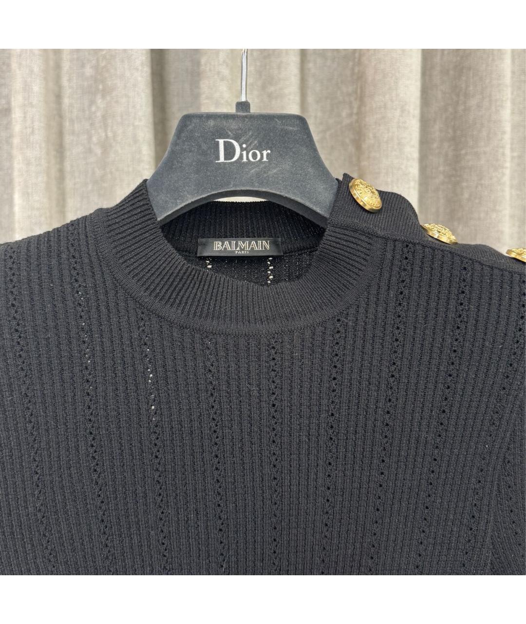 BALMAIN Черное шерстяное повседневное платье, фото 3