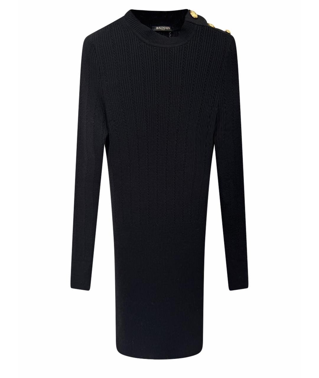 BALMAIN Черное шерстяное повседневное платье, фото 5