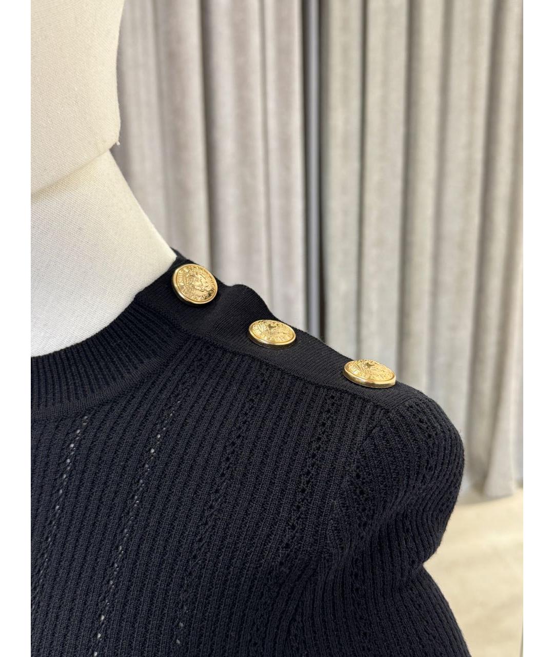 BALMAIN Черное шерстяное повседневное платье, фото 7