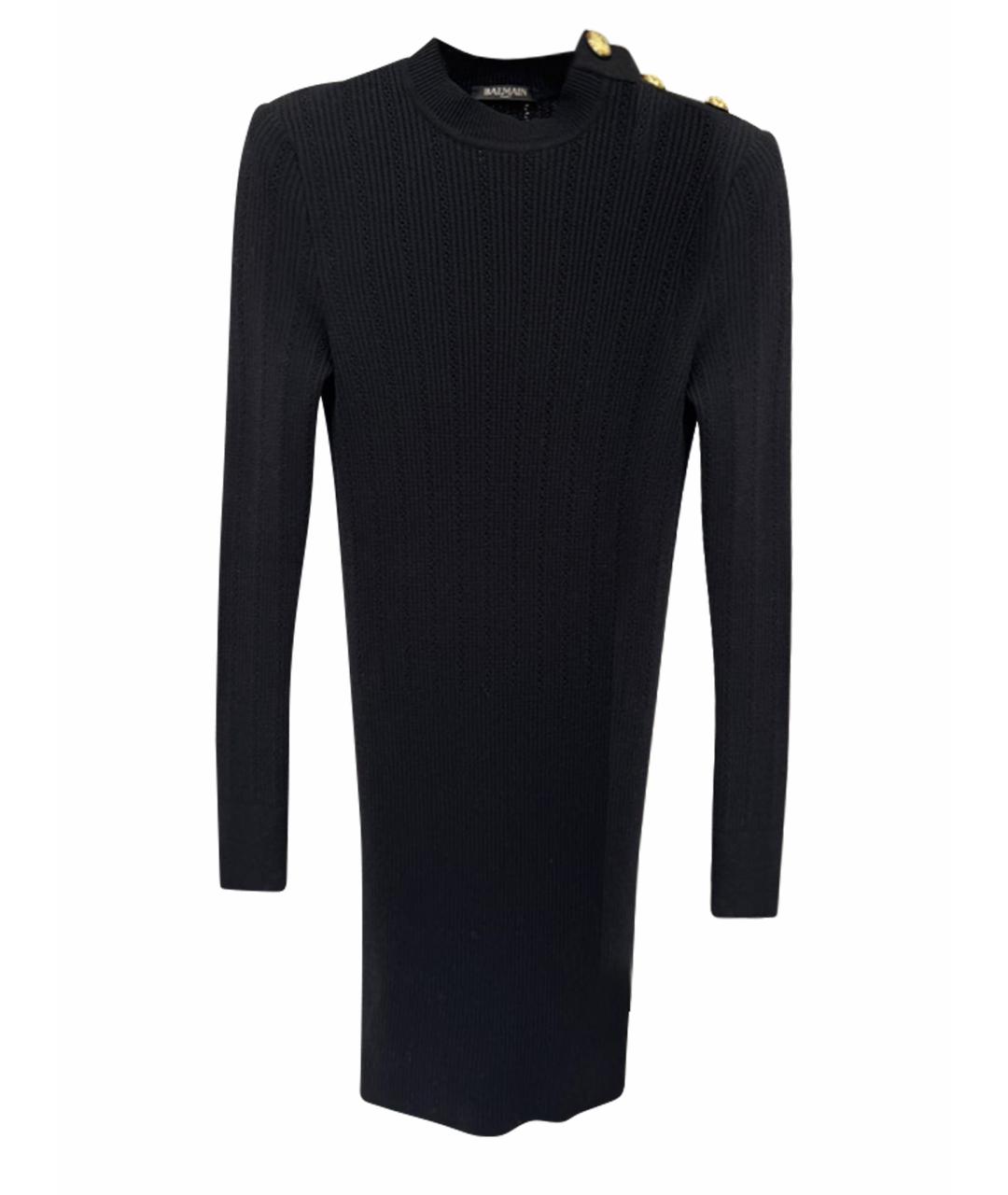 BALMAIN Черное шерстяное повседневное платье, фото 1