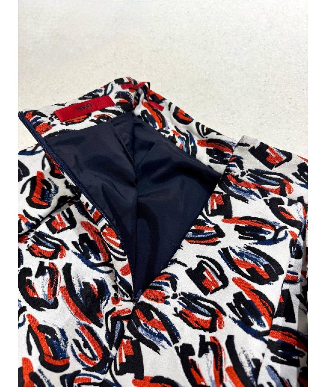 HUGO Мульти полиэстеровая юбка мини, фото 3