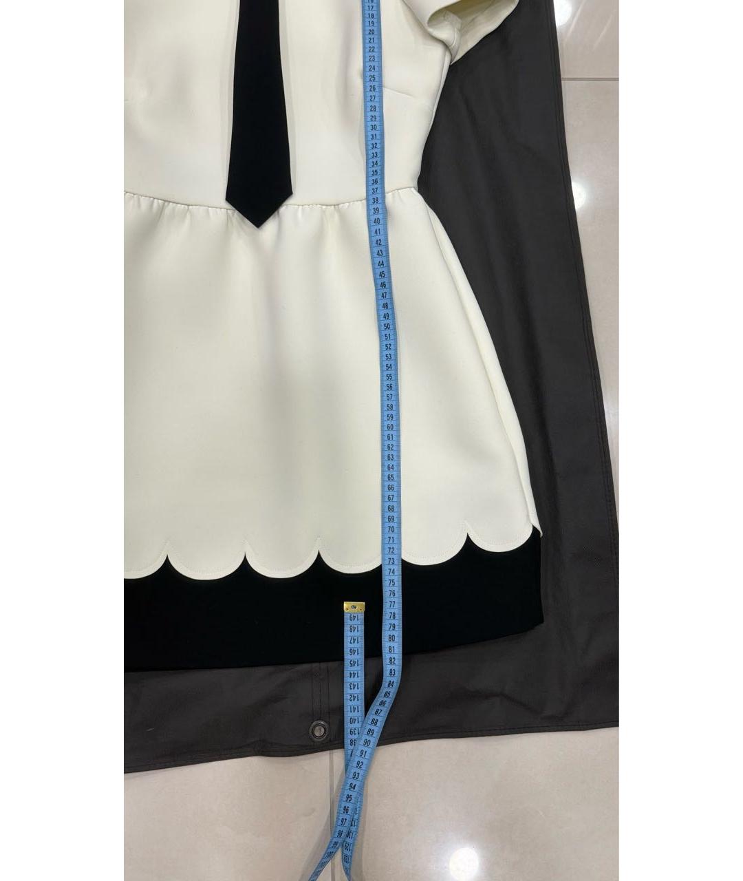 RED VALENTINO Белое полиэстеровое коктейльное платье, фото 7