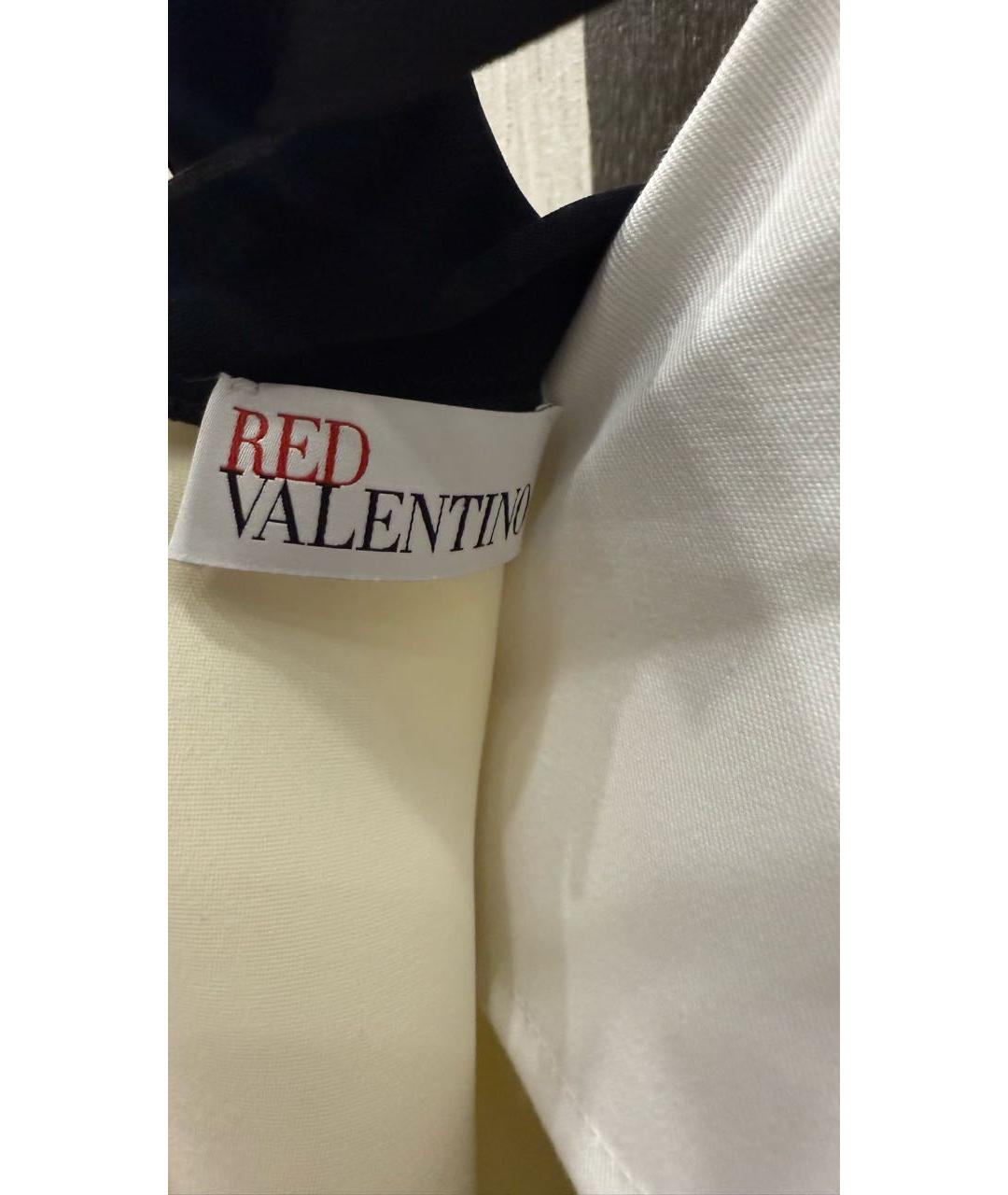 RED VALENTINO Белое полиэстеровое коктейльное платье, фото 3