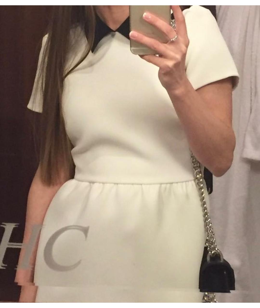 RED VALENTINO Белое полиэстеровое коктейльное платье, фото 5