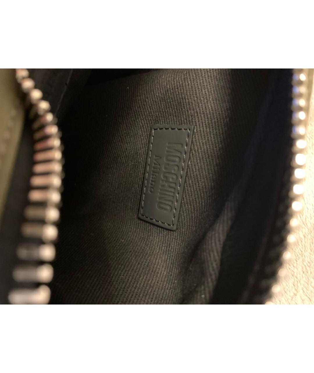 MOSCHINO Хаки тканевая сумка на плечо, фото 6