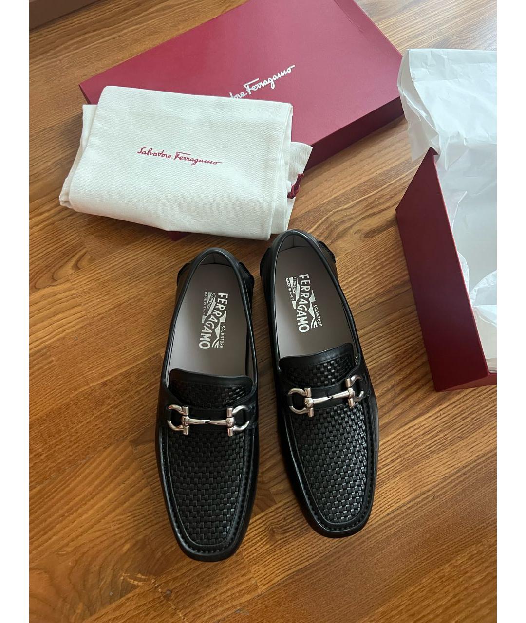 FERRAGAMO Черные кожаные мокасины, фото 3