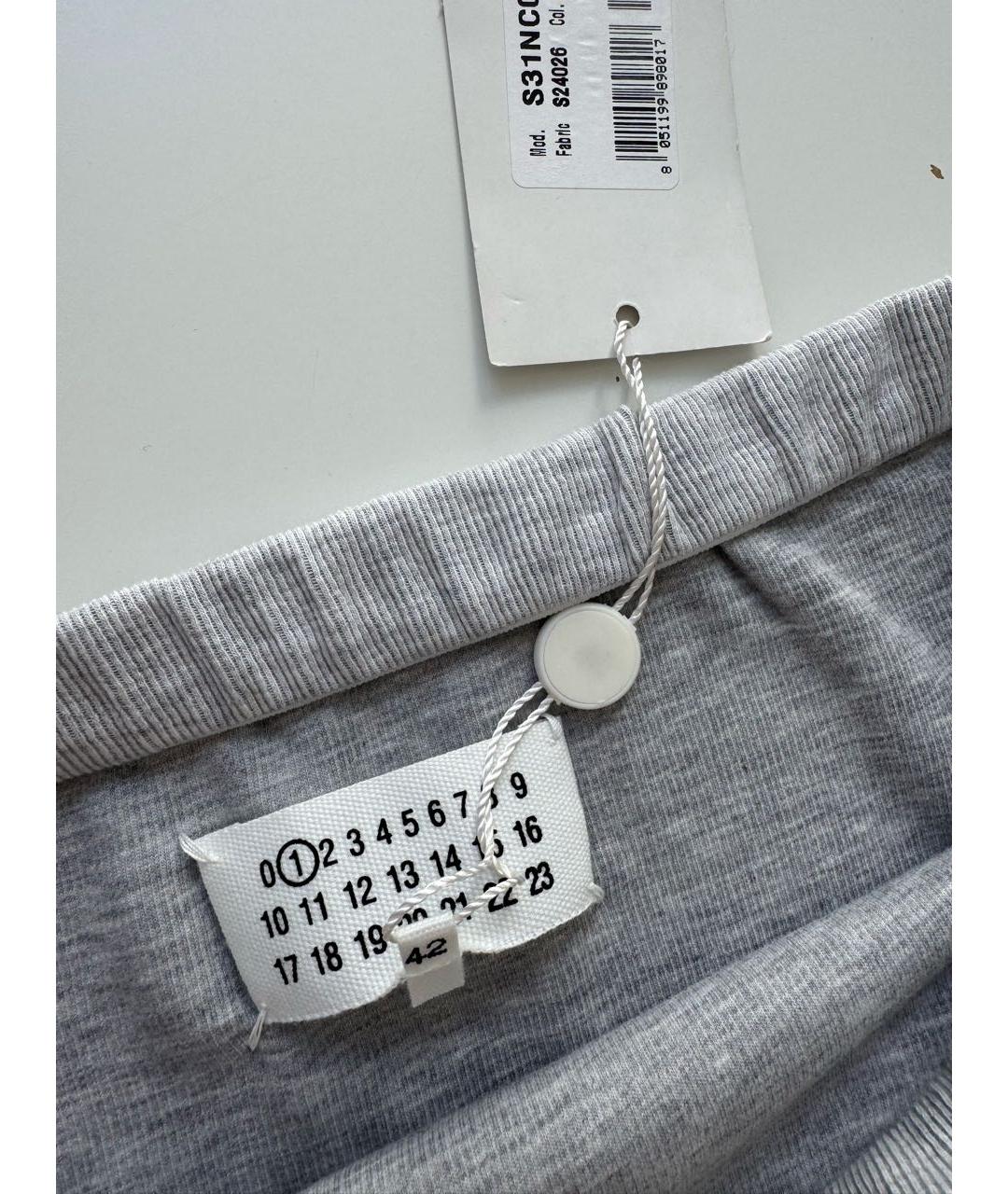 MAISON MARGIELA Серая хлопко-эластановая майка, фото 6