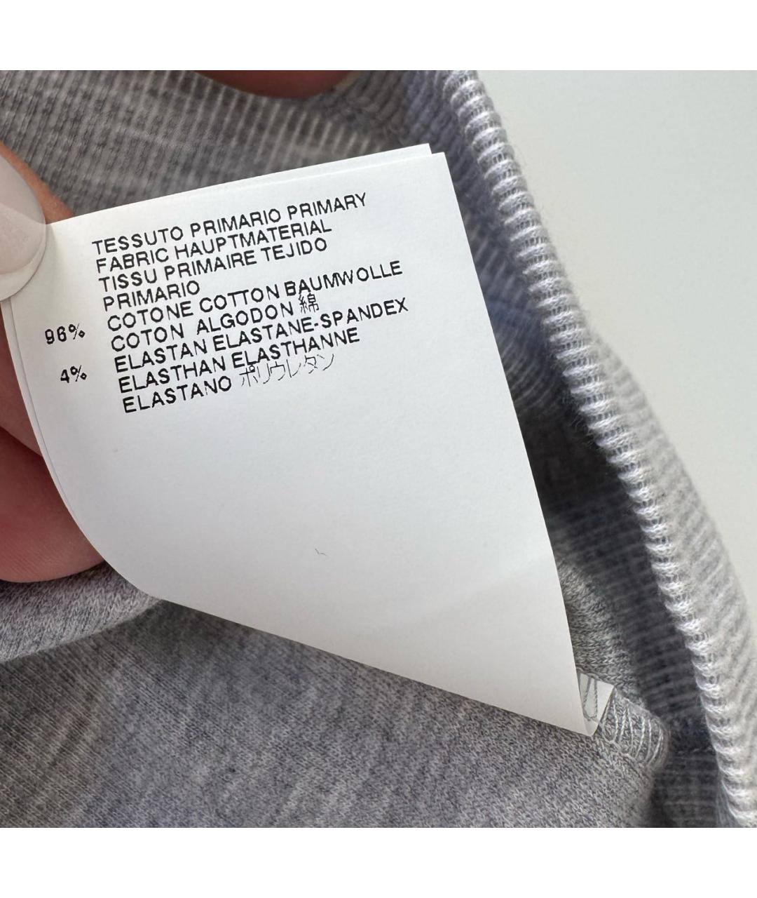MAISON MARGIELA Серая хлопко-эластановая майка, фото 3