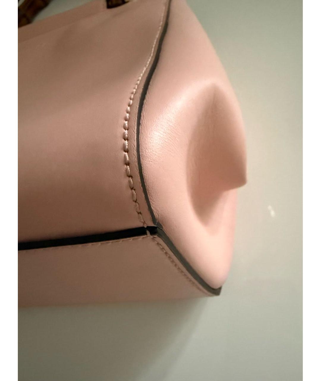 GUCCI Розовая кожаная сумка тоут, фото 7