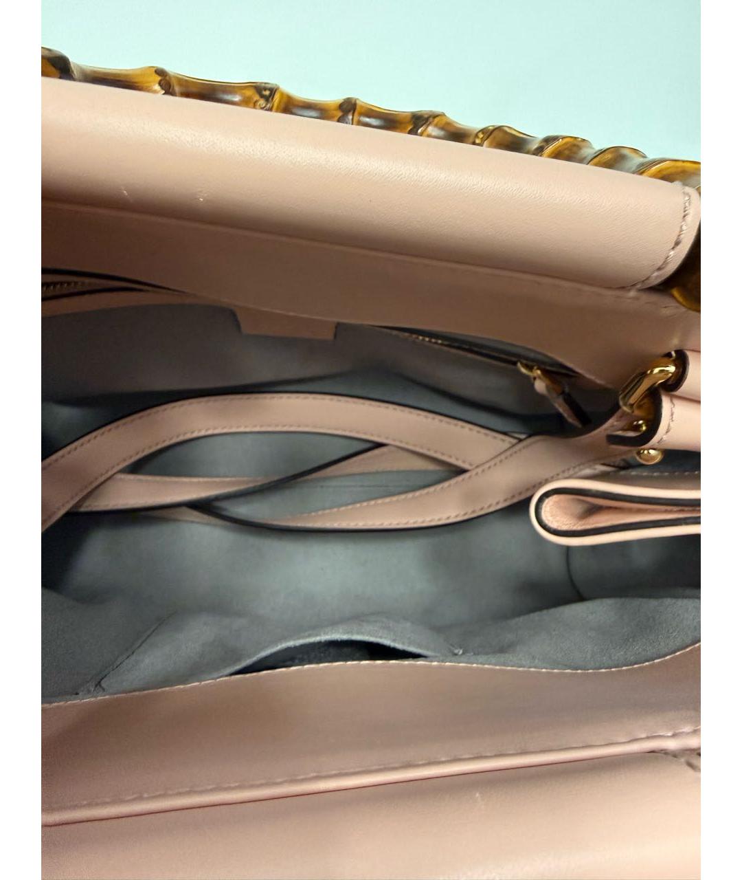 GUCCI Розовая кожаная сумка тоут, фото 3