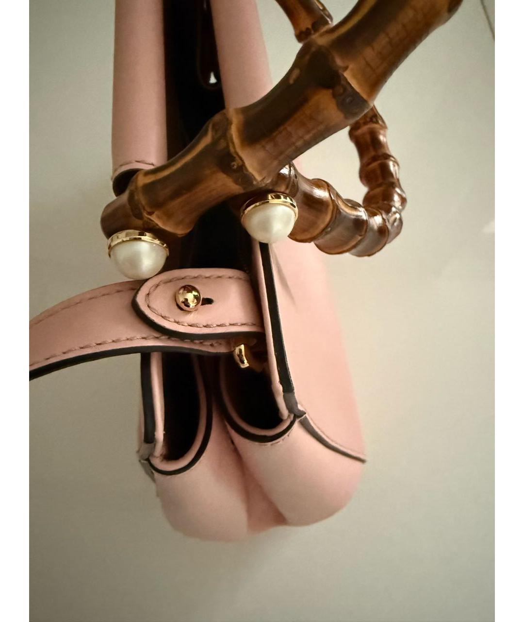 GUCCI Розовая кожаная сумка тоут, фото 5