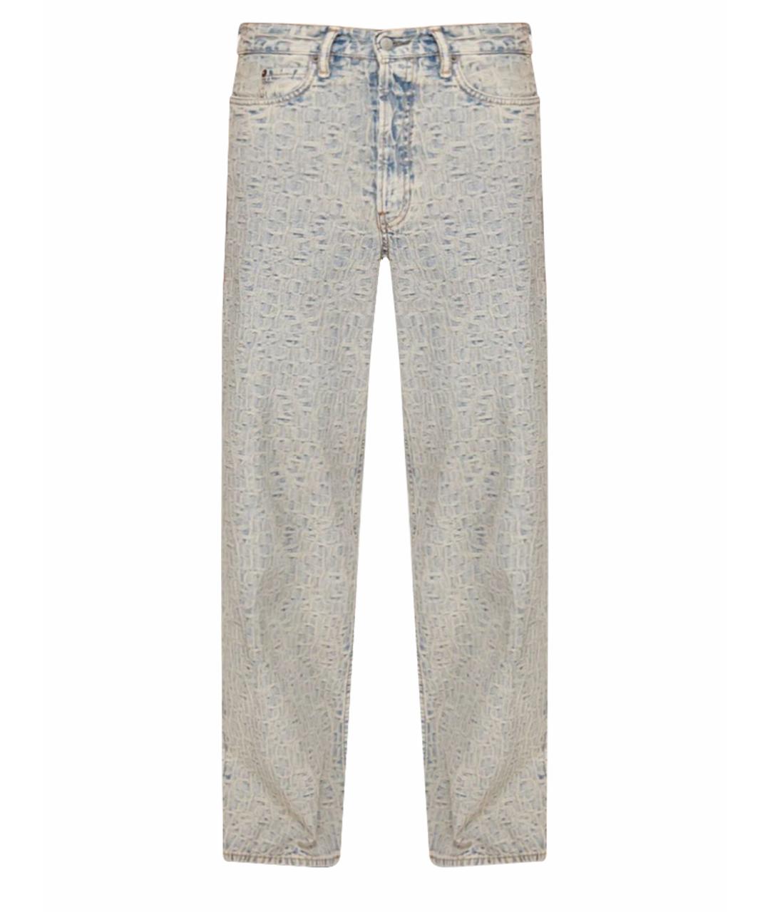 ACNE STUDIOS Голубые хлопковые прямые джинсы, фото 1