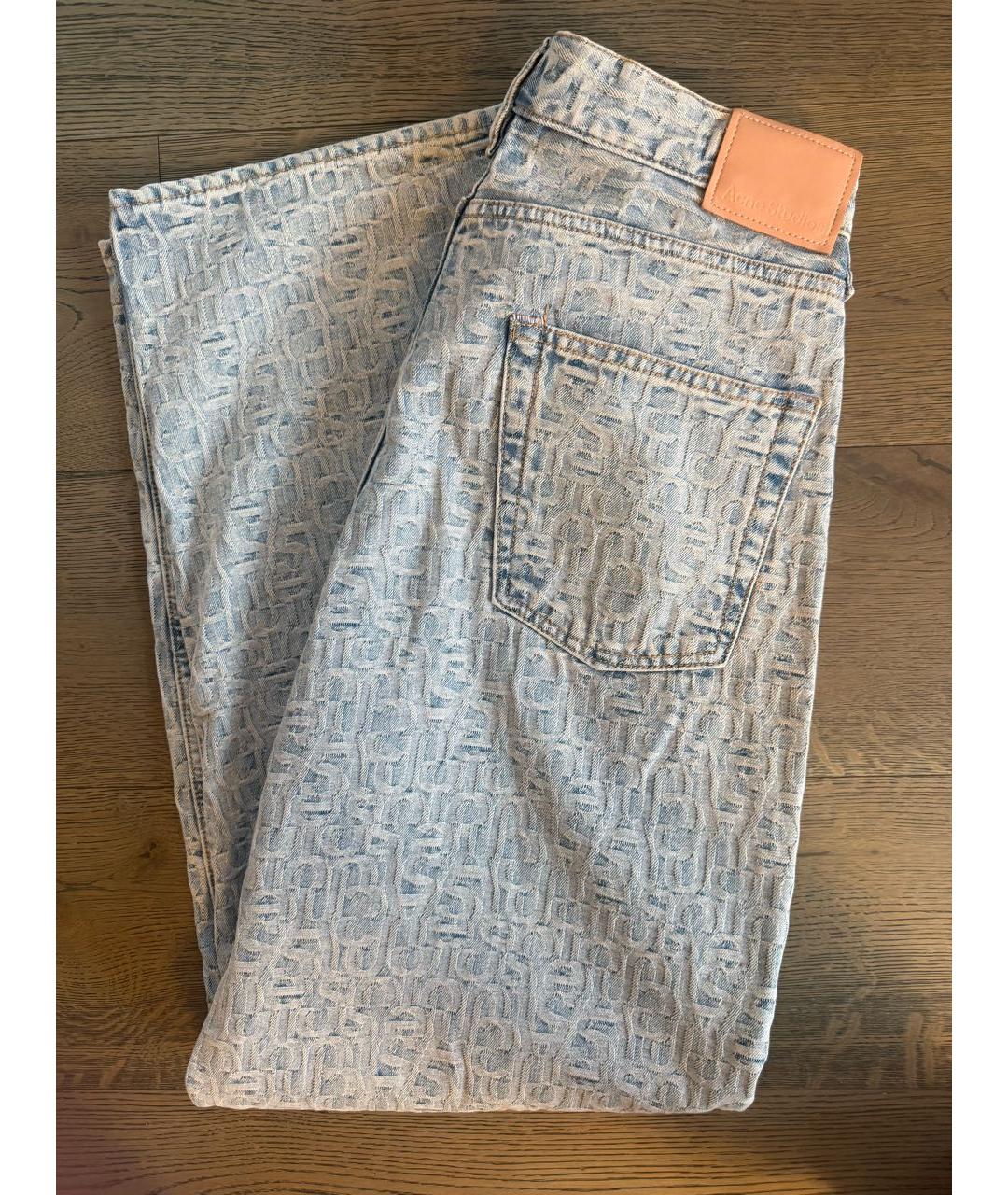 ACNE STUDIOS Голубые хлопковые прямые джинсы, фото 4