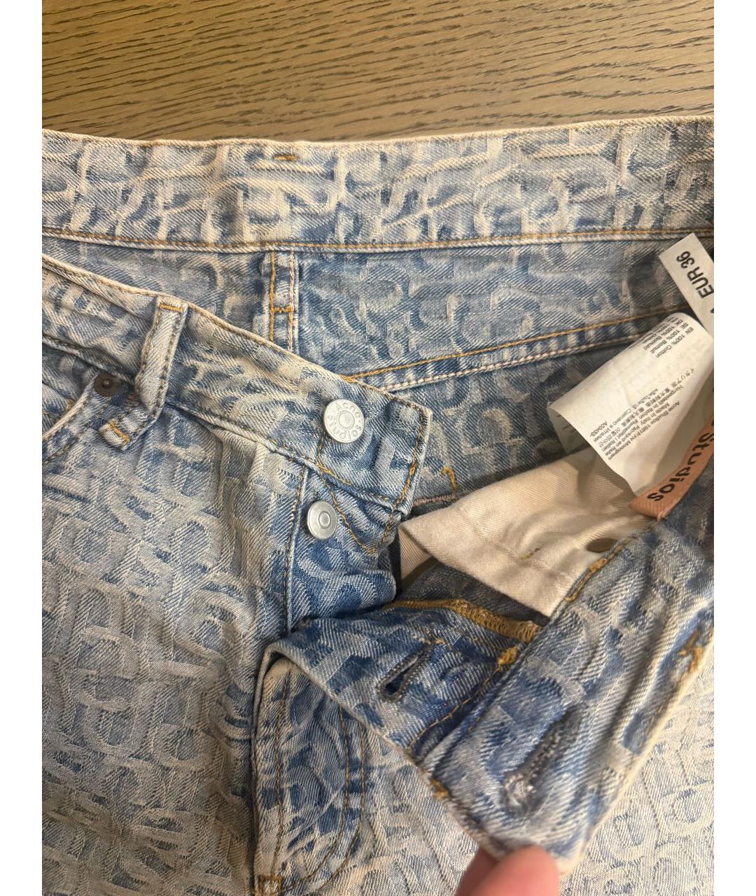 ACNE STUDIOS Голубые хлопковые прямые джинсы, фото 5