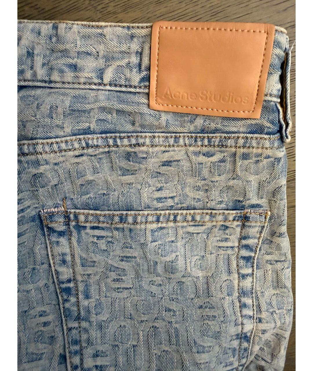 ACNE STUDIOS Голубые хлопковые прямые джинсы, фото 7
