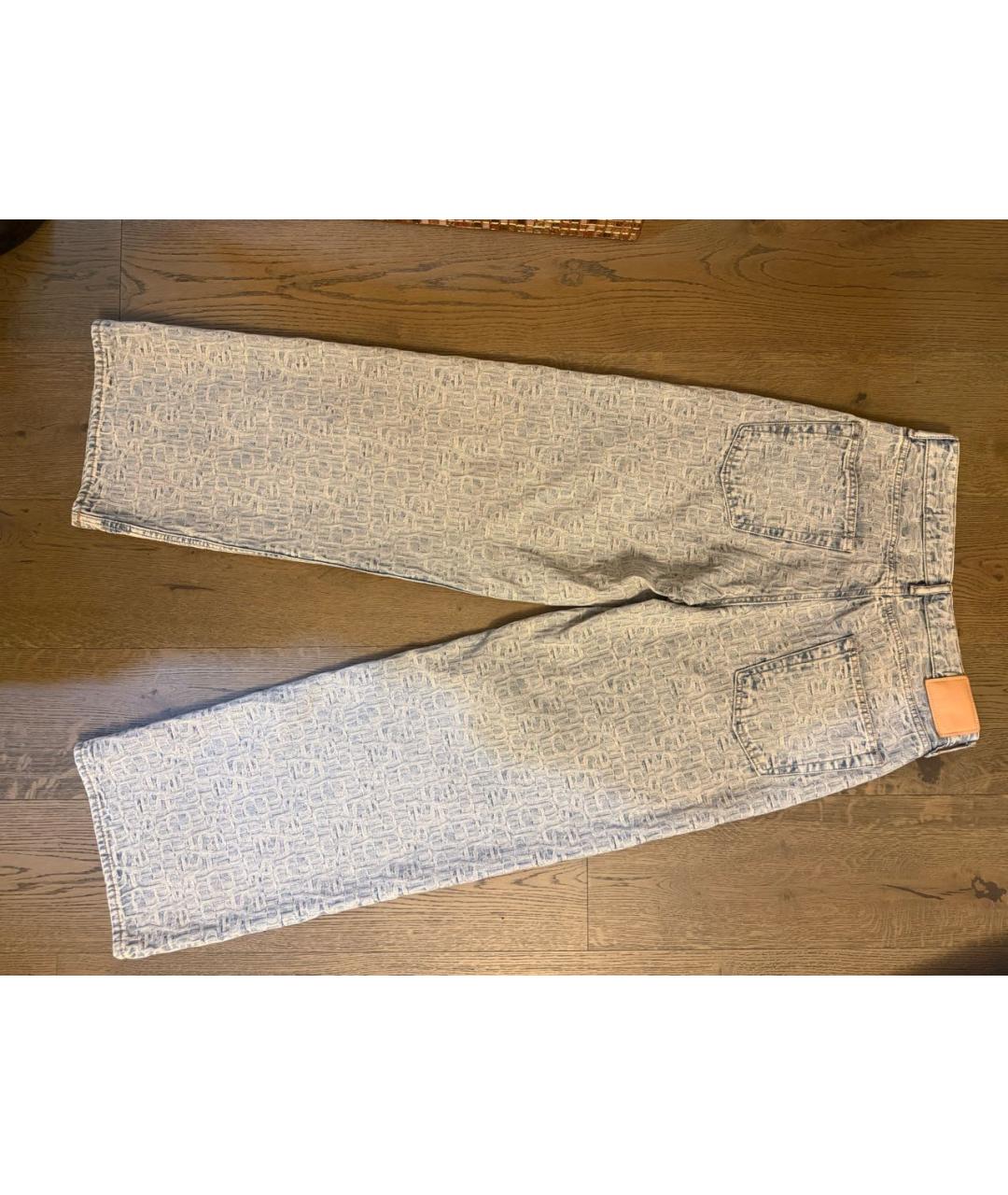ACNE STUDIOS Голубые хлопковые прямые джинсы, фото 3