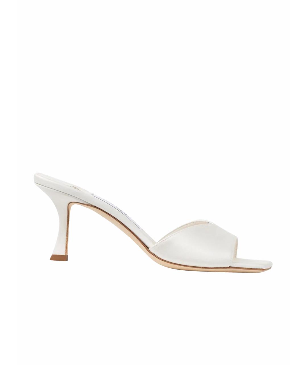 JIMMY CHOO Белые текстильные мюли, фото 1