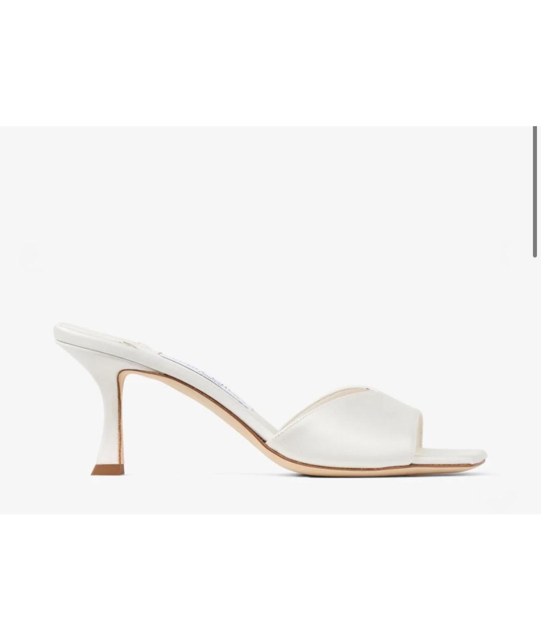 JIMMY CHOO Белые текстильные мюли, фото 8