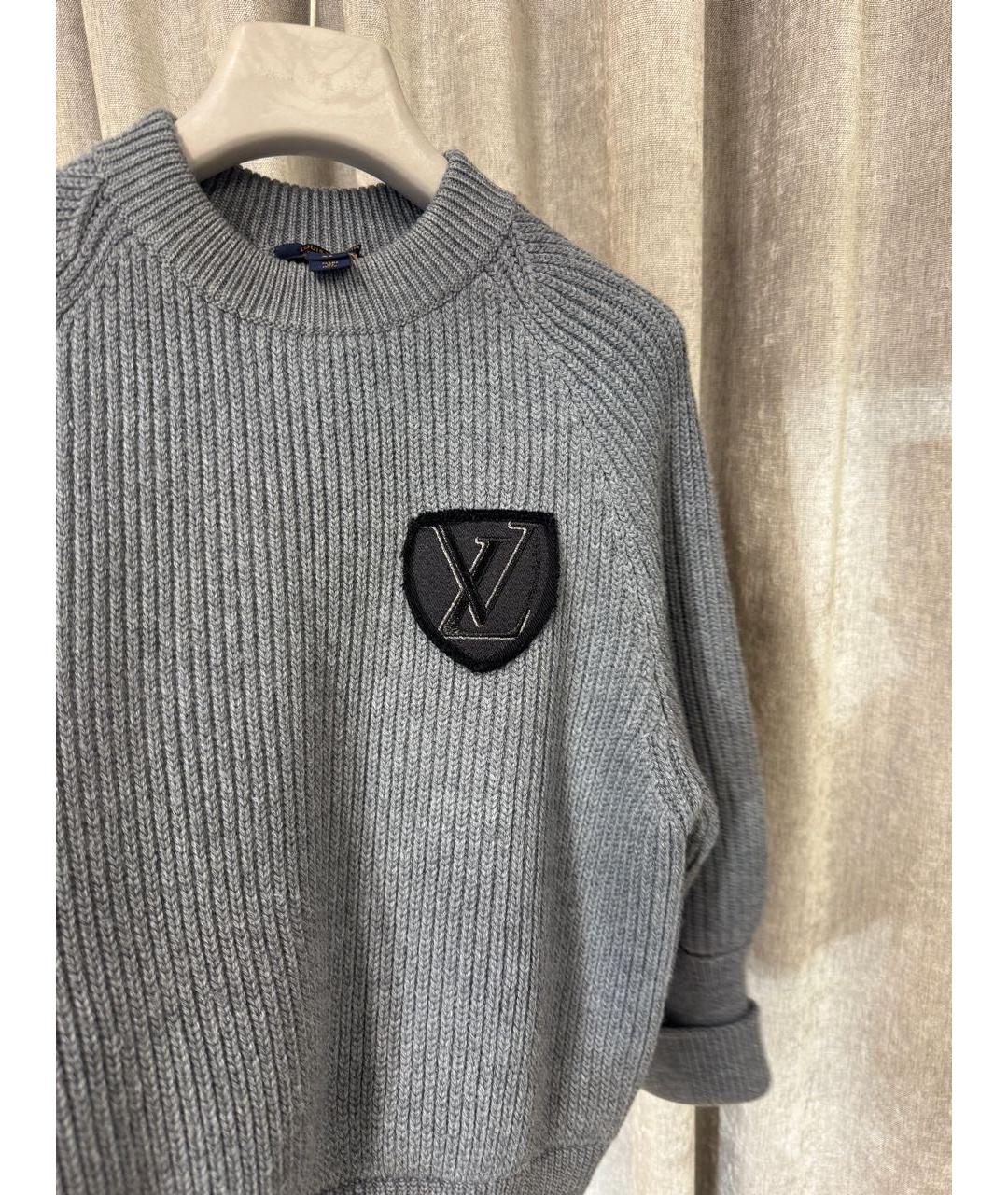 LOUIS VUITTON Серый шерстяной джемпер / свитер, фото 3