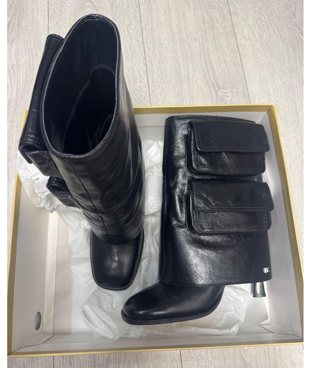 MICHAEL KORS Черные кожаные сапоги, фото 6