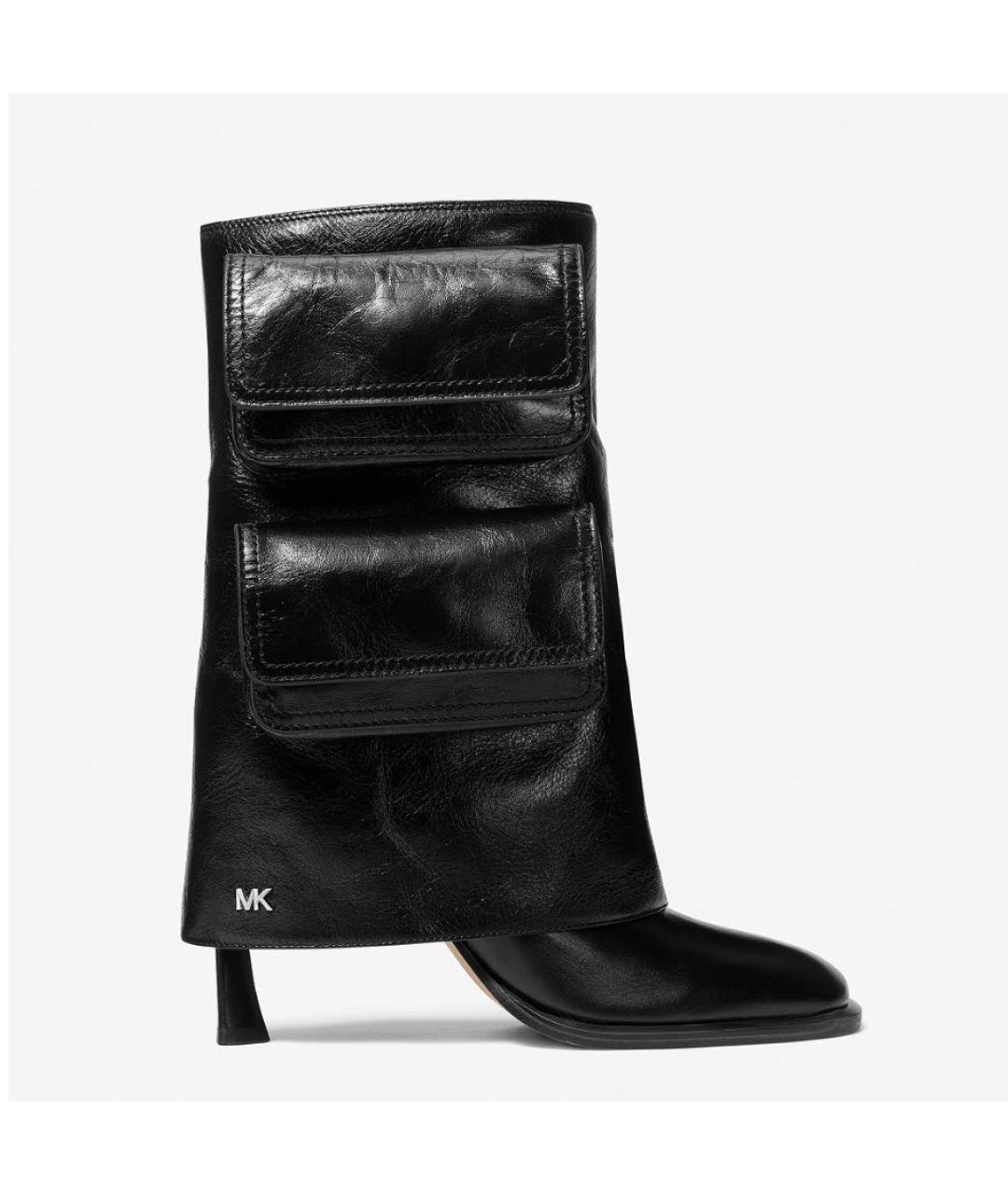 MICHAEL KORS Черные кожаные сапоги, фото 9