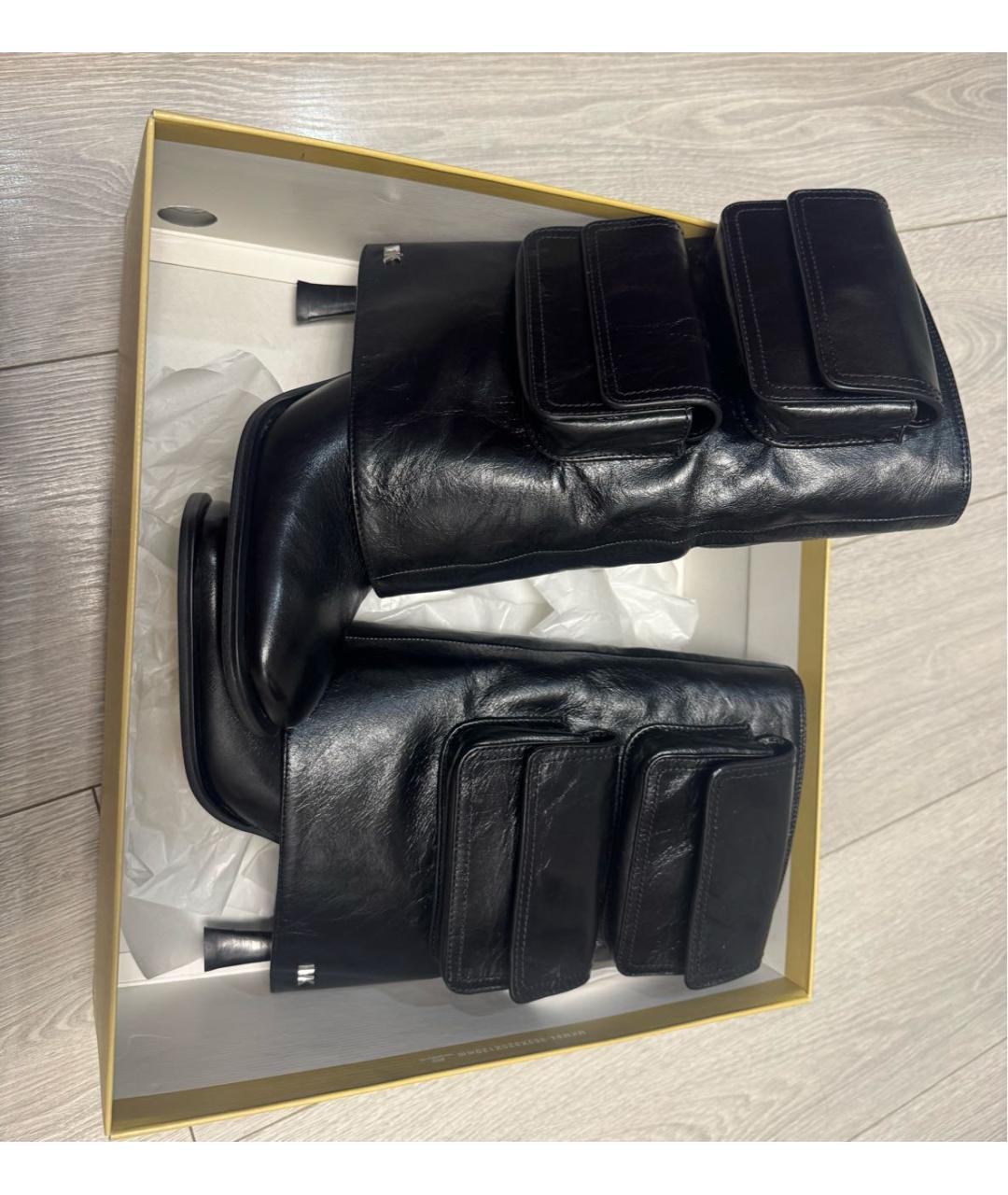 MICHAEL KORS Черные кожаные сапоги, фото 3