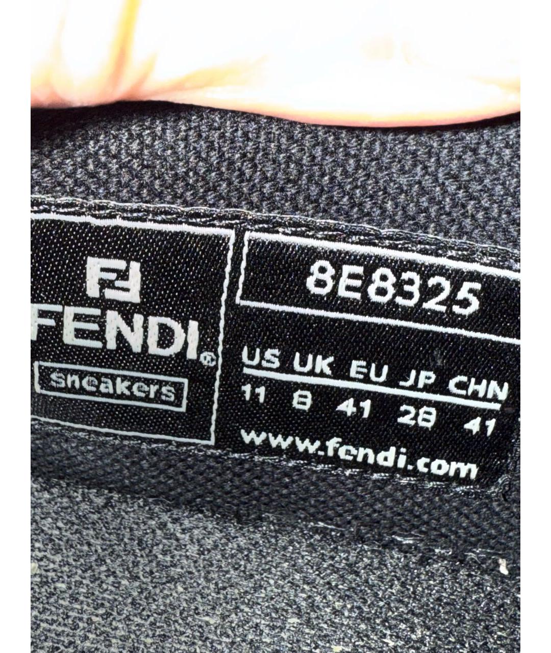 FENDI Черные текстильные кеды, фото 2