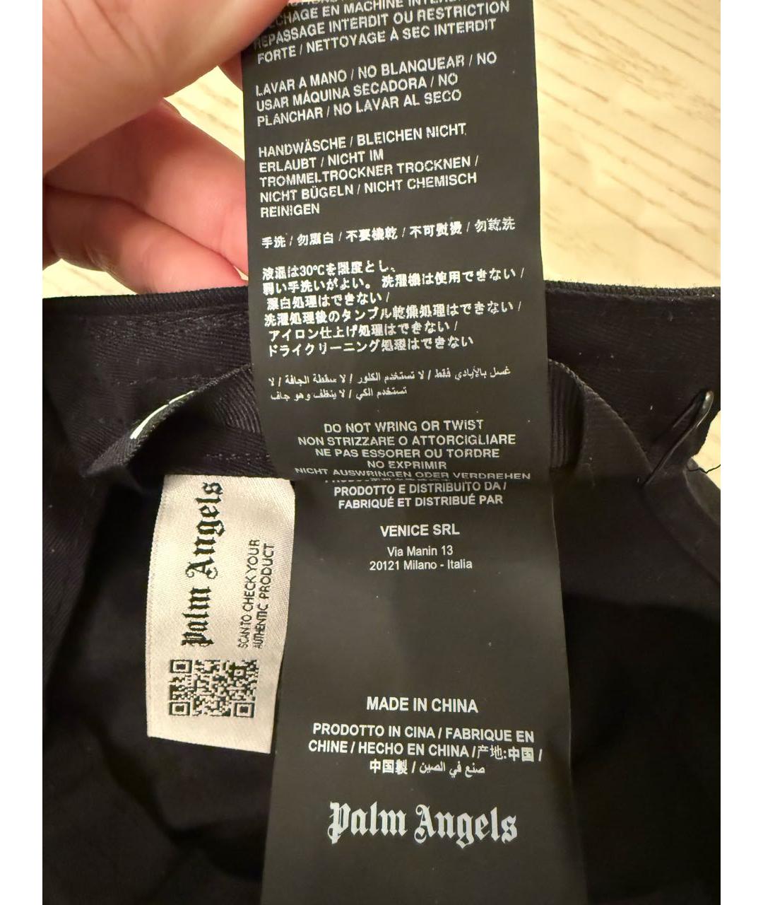 PALM ANGELS Черная хлопковая кепка/бейсболка, фото 4