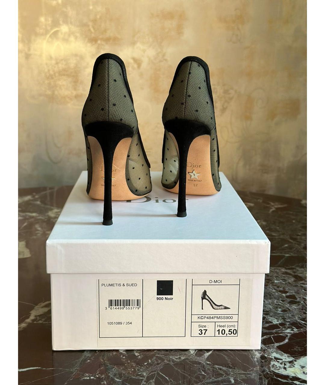 CHRISTIAN DIOR Черные замшевые туфли, фото 4