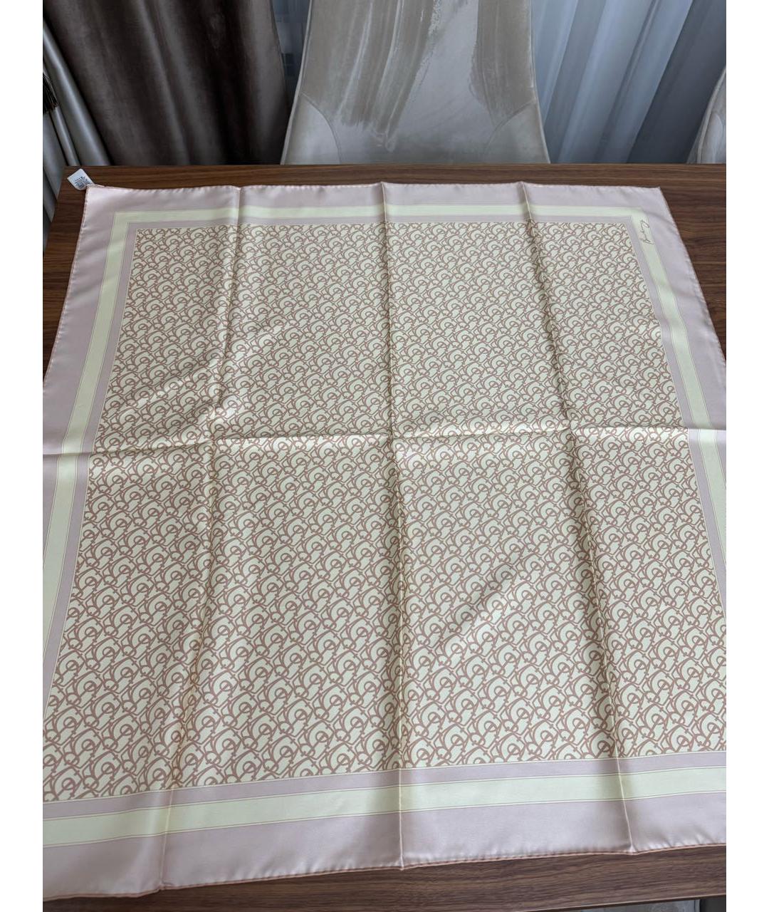 BURBERRY Розовый шелковый платок, фото 5