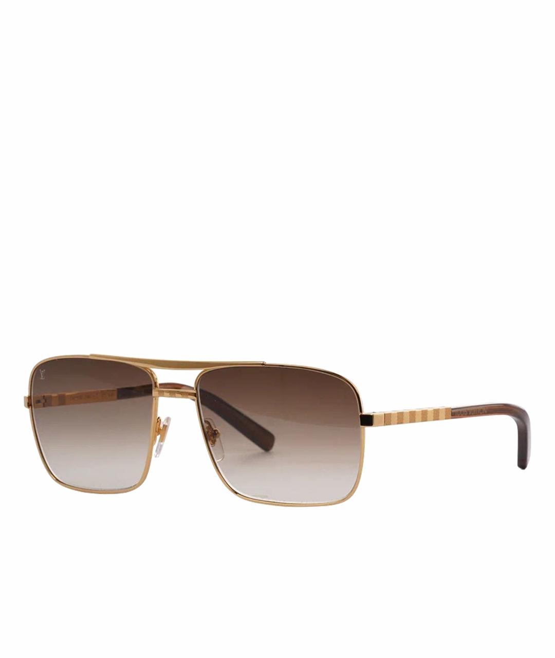 LOUIS VUITTON Золотые металлические солнцезащитные очки, фото 1