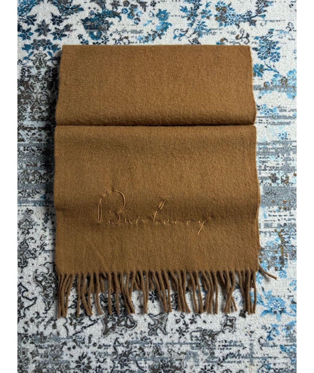 BURBERRY Коричневый кашемировый шарф, фото 2