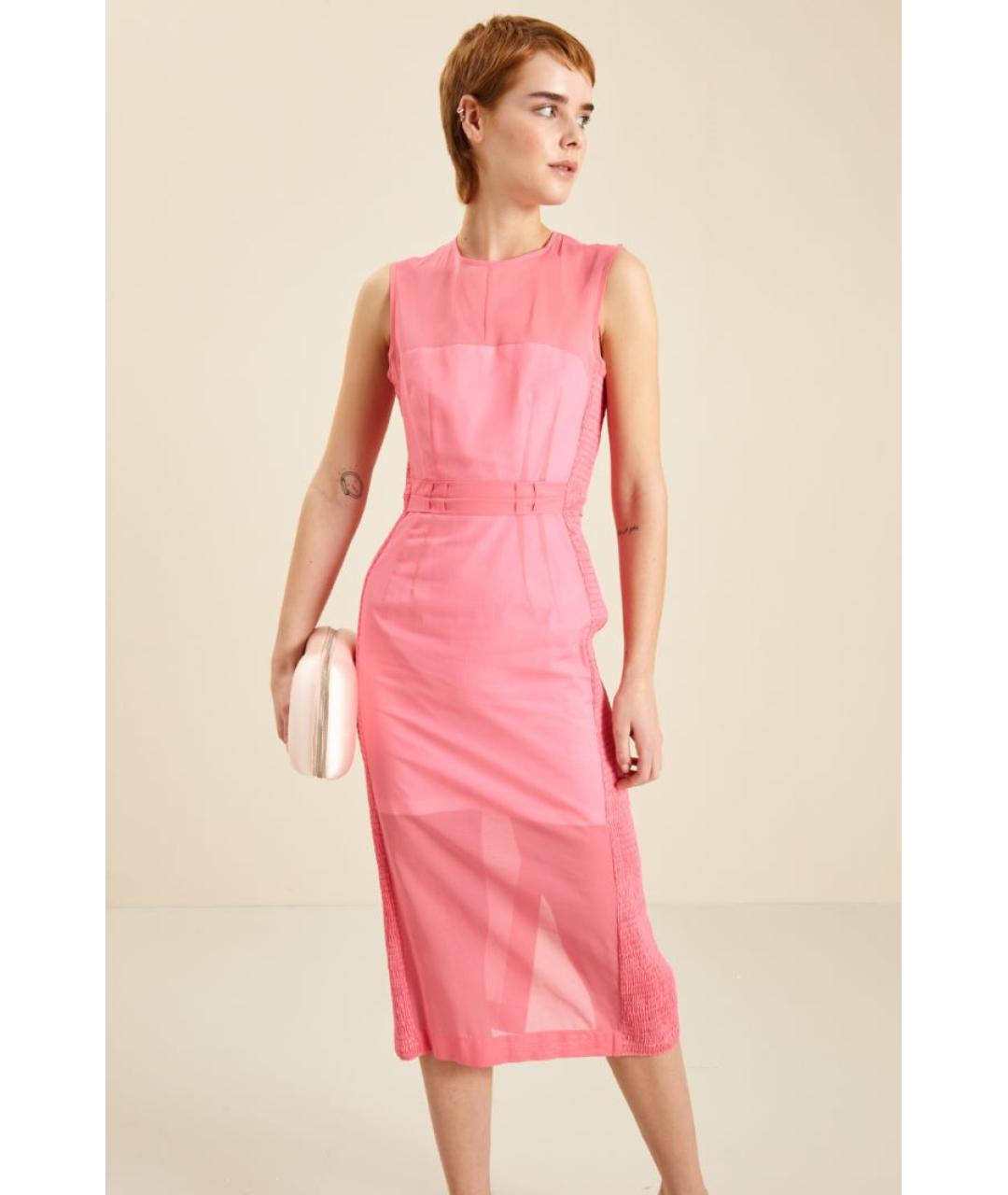 SPORTMAX Розовое хлопковое платье, фото 2