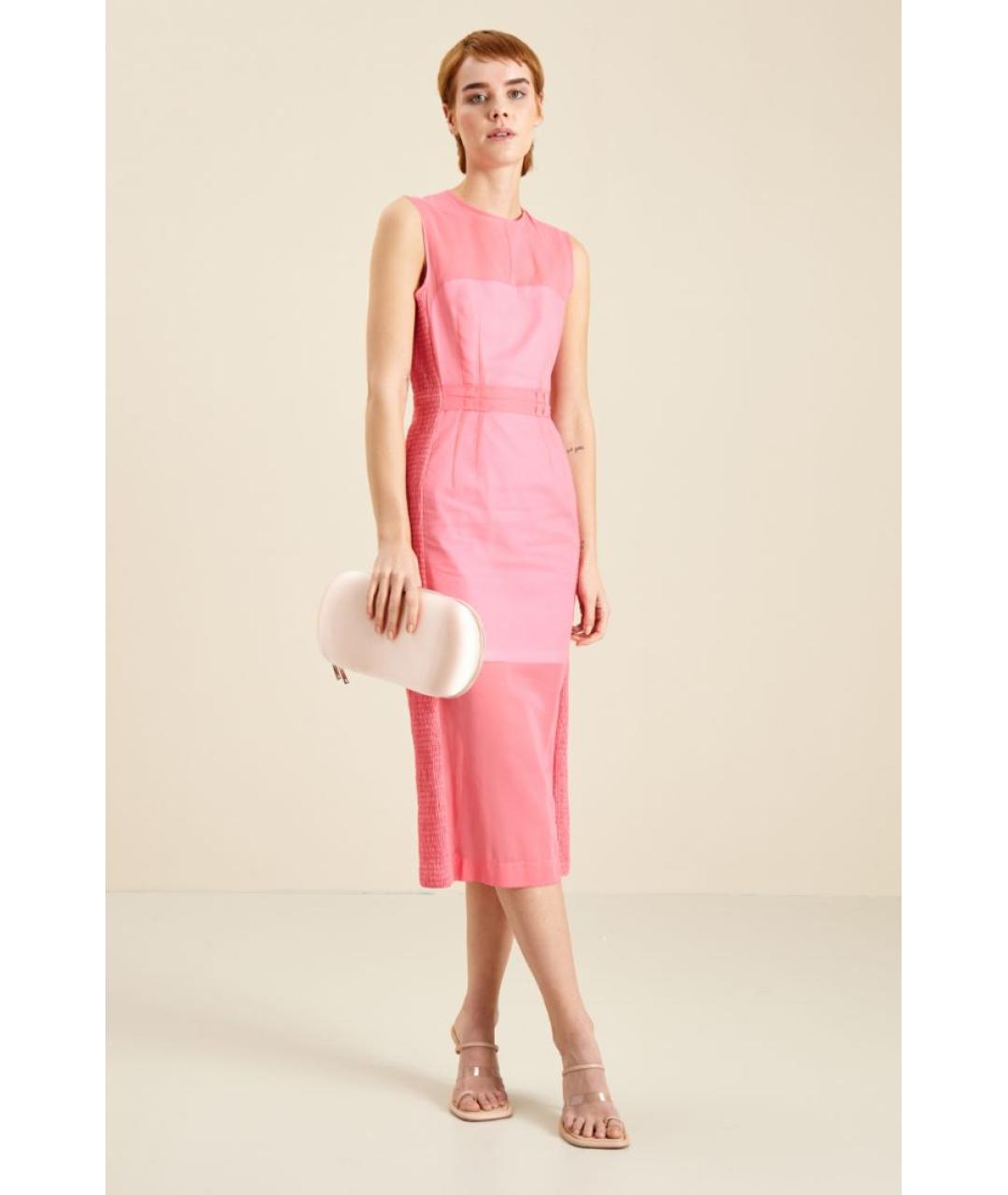 SPORTMAX Розовое хлопковое платье, фото 5