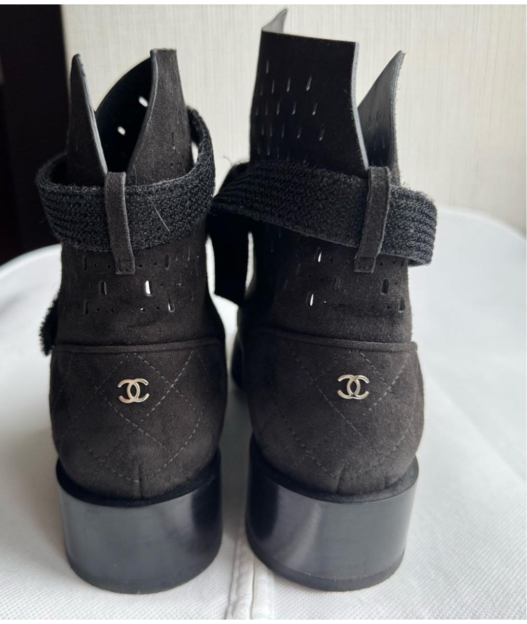 CHANEL Черные замшевые туфли, фото 4