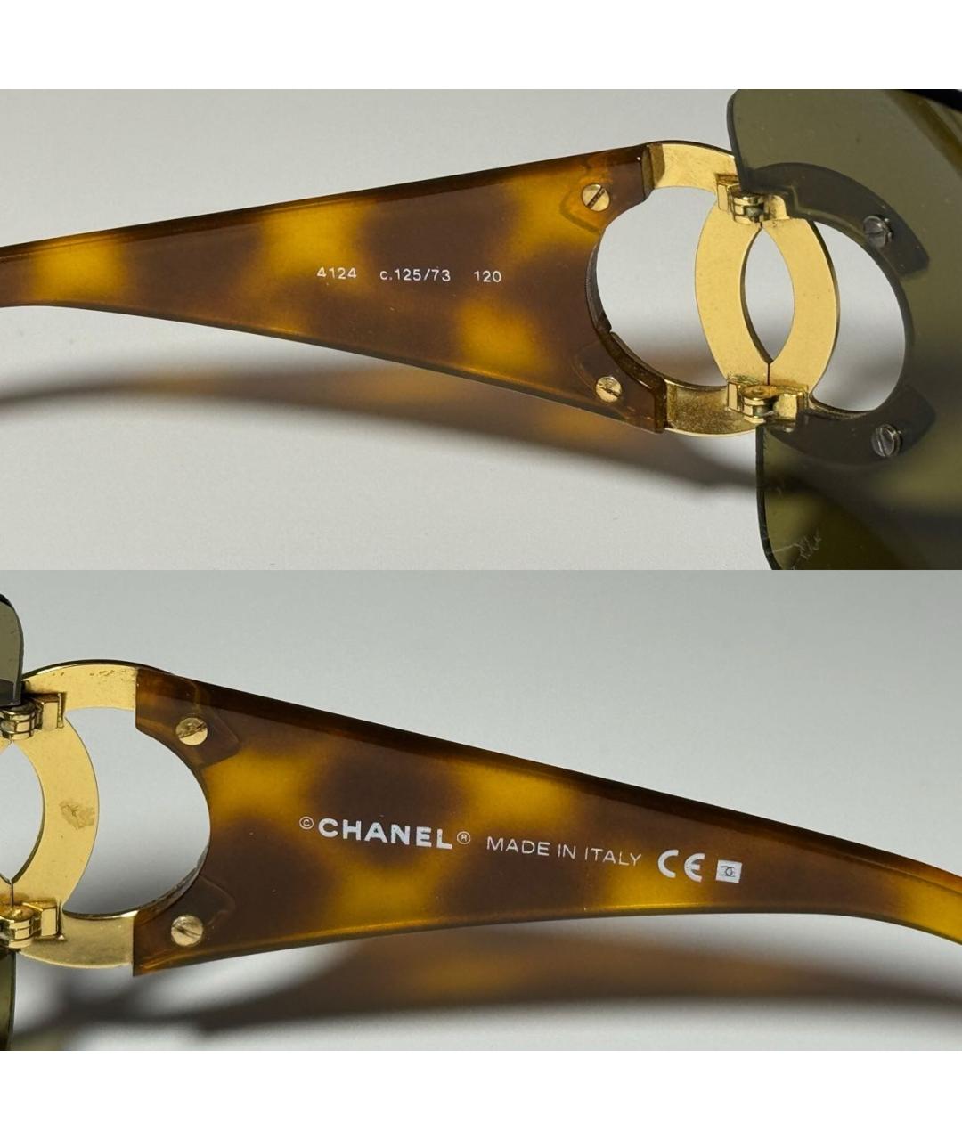 CHANEL Коричневые пластиковые солнцезащитные очки, фото 5