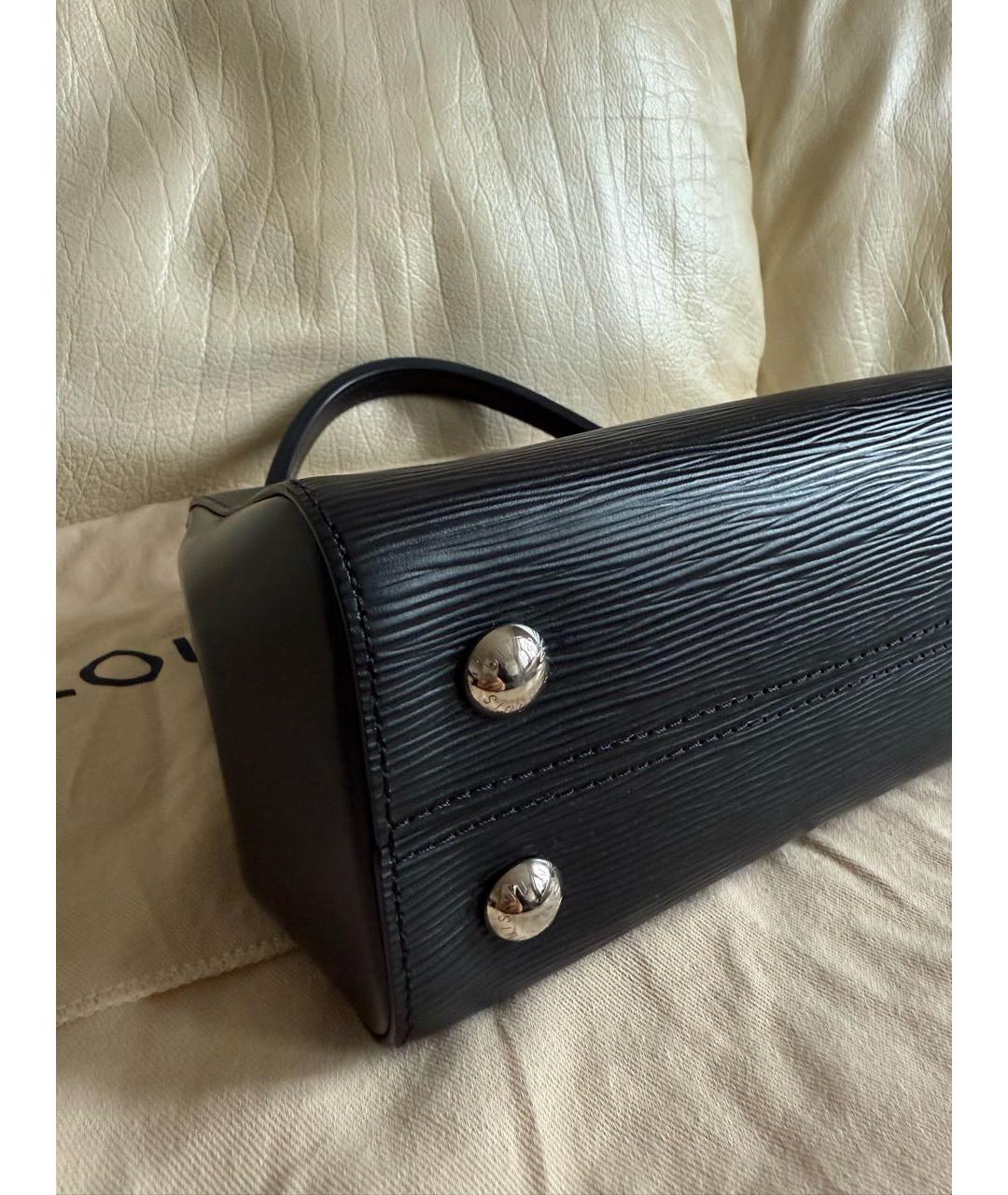 LOUIS VUITTON Черная кожаная сумка через плечо, фото 4