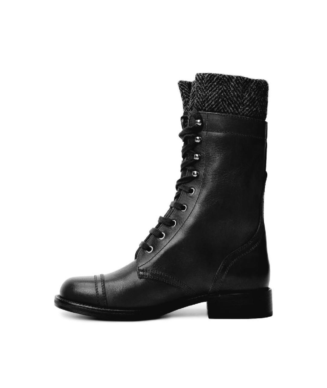 CHANEL Черные кожаные сапоги, фото 6