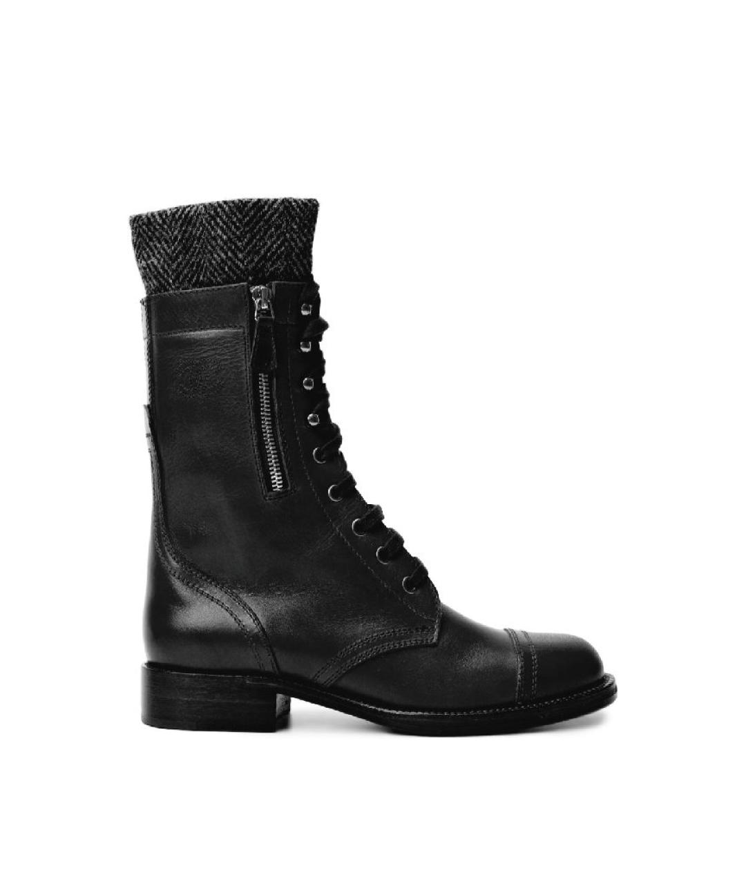 CHANEL Черные кожаные сапоги, фото 9